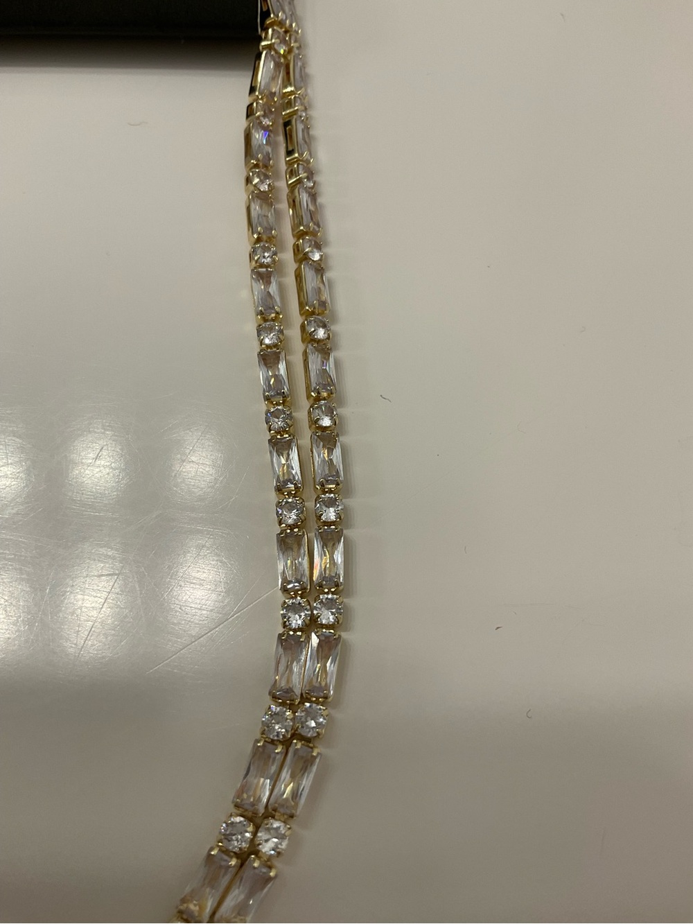 NWT NORDSTROM RACK Round & Baguette Cut Cubic Zirconia Collar Necklace - Picture 3 of 3